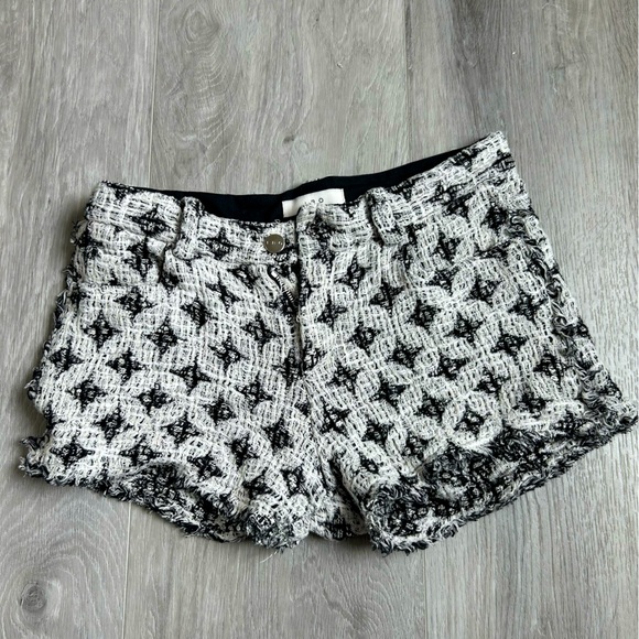 IRO mini shorts in black and white pattern - Picture 1 of 9